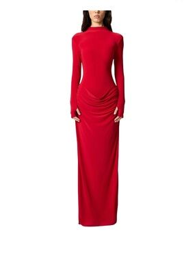 Nocturne High neck runched maxi dress size small